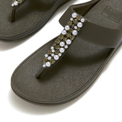 FitFlop - Fino Pearls-And-Crystal Toe-Post Sandals