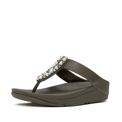 FitFlop - Fino Pearls-And-Crystal Toe-Post Sandals