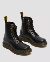 Dr Martens - 1460 Pascal Rose Gold Hardware Leather Lace Up Boots