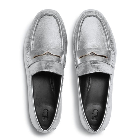 FitFlop - Delicato Soft Leather Loafers (Silver)