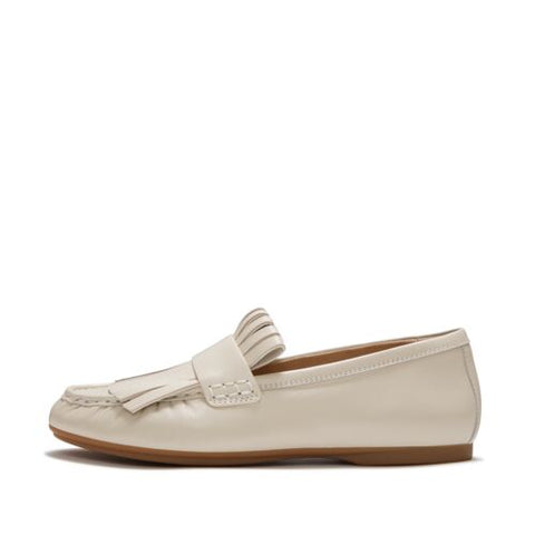 FitFlop - Delicato Leather Fringe Loafers (Hazy Taupe/Black)