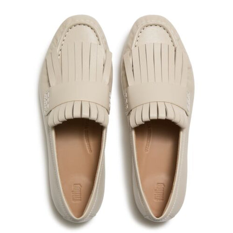 FitFlop - Delicato Leather Fringe Loafers (Hazy Taupe/Black)