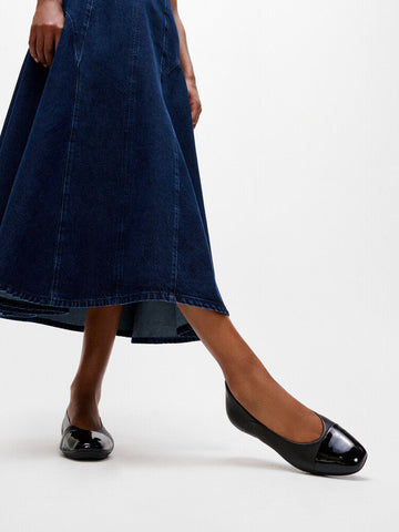 FitFlop -  Danser Cap-toe Leather Ballet Flats All Black