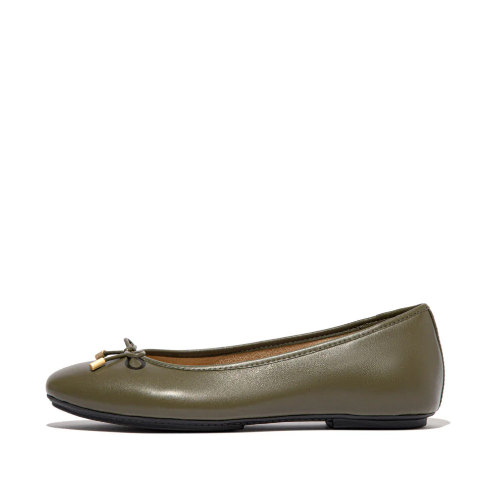 FitFlop - Womens Delicato Bow Soft Leather Ballerinas