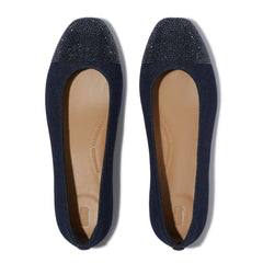 FitFlop - Delicato Crystal Cap-Toe Denim Ballerinas