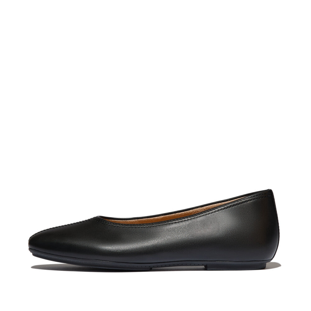 FitFlop - Delicato High-Cut Metallic Soft-Leather Ballet Flats