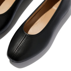 FitFlop - Delicato High-Cut Metallic Soft-Leather Ballet Flats
