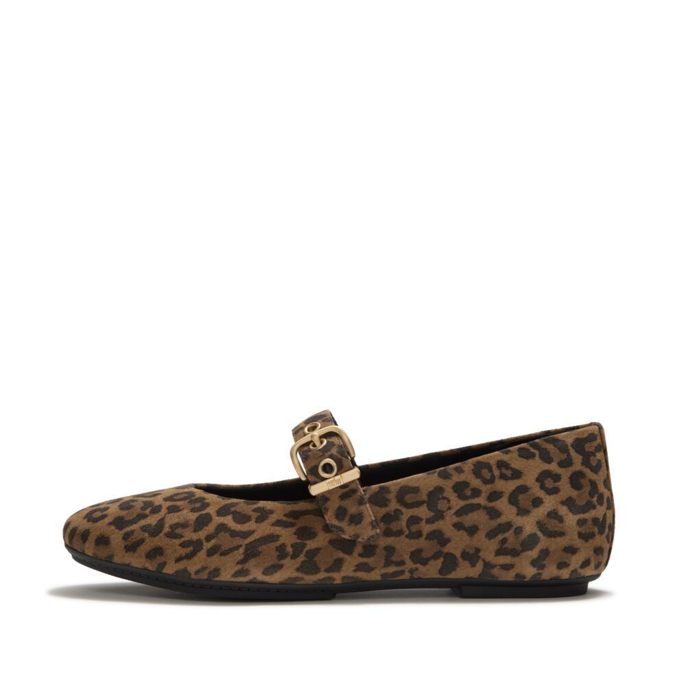 FitFlop - Delicato Suede Leopard Mary Janes