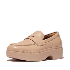 FitFlop - F-Luma Box-Leather Demi-Wedge Penny Loafers