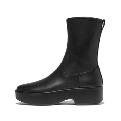 FitFlop - F-Luma Stretch-Leather Demi-Wedge Mid-Calf Boots