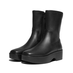 FitFlop - F-Luma Stretch-Leather Demi-Wedge Mid-Calf Boots
