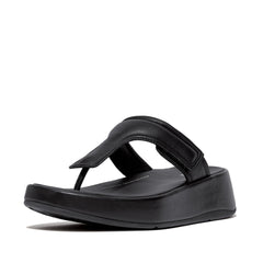FitFlop - F-Mode Adjustable Padded-Leather Flatform Toe-Sandals