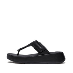 FitFlop - F-Mode Adjustable Padded-Leather Flatform Toe-Sandals
