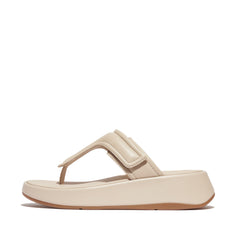 FitFlop - F-Mode Adjustable Padded-Leather Flatform Toe-Sandals