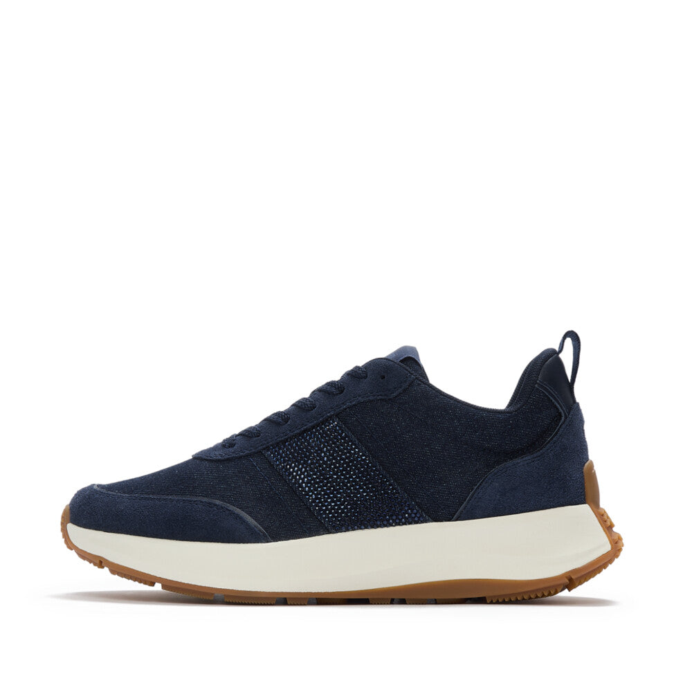 F-MODE Flow Crystal Denim/Suede Sneakers