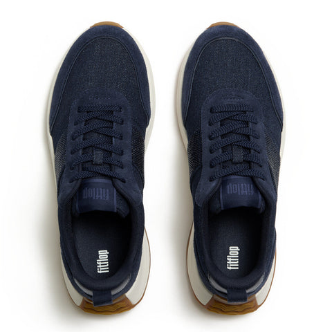 F-MODE Flow Crystal Denim/Suede Sneakers