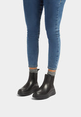 FitFlop - F-Mode Leather Flatform Chelsea Boots