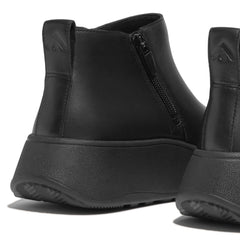 FitFlop - F-Mode Leather Flatform Zip Ankle Boots