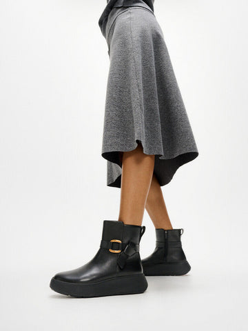 FitFlop - F-Mode Square-Ring Leather Ankle Boots