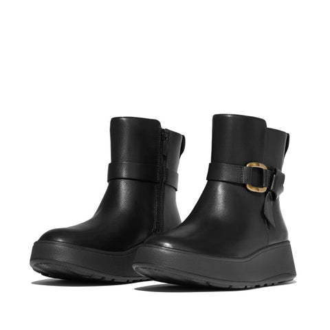 FitFlop - F-Mode Square-Ring Leather Ankle Boots