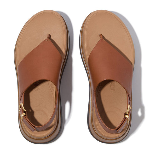 FitFlop F-MODE Stack Leather Back-Strap Toe-Post Sandals