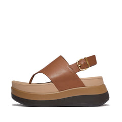 FitFlop - F-Mode Stack Leather Back-Strap Toe-Post Sandals