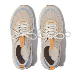 FitFlop - F-Mode Knit/Suede Flatform Slip-On Laced Trainers
