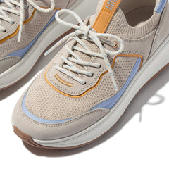 FitFlop - F-Mode Knit/Suede Flatform Slip-On Laced Trainers