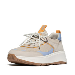 FitFlop - F-Mode Knit/Suede Flatform Slip-On Laced Trainers