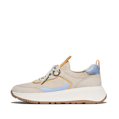 FitFlop - F-Mode Knit/Suede Flatform Slip-On Laced Trainers
