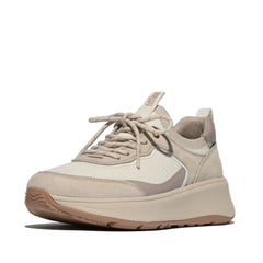 FitFlop - F-Mode Knit/Suede Flatform Slip-On Laced Trainers