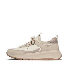 FitFlop - F-Mode Knit/Suede Flatform Slip-On Laced Trainers