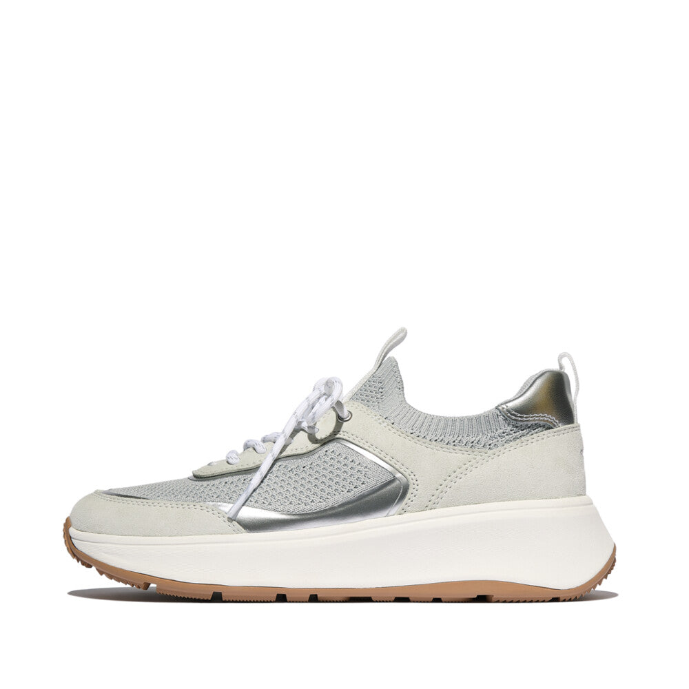 FitFlop - F-Mode Knit/Suede Flatform Slip-On Laced Trainers