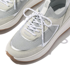 FitFlop - F-Mode Knit/Suede Flatform Slip-On Laced Trainers