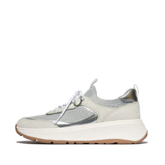 FitFlop - F-Mode Knit/Suede Flatform Slip-On Laced Trainers