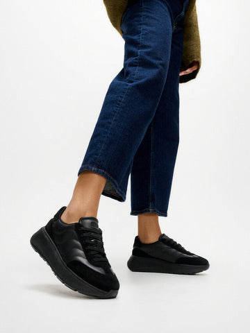 FitFlop F-MODE T-Toe Wave Leather Suede Sneaker