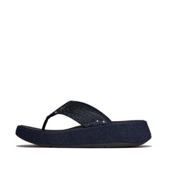 FitFlop FitFlop F-MODE Denim Toe Post Microwobbleboard Dark Denim UK 3