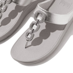 FitFlop - Fino Crystal Chain Leather Toe-Post Sandals