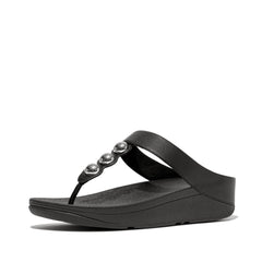 FitFlop - Fino Mirror-Dome Leather Toe-Post Sandals
