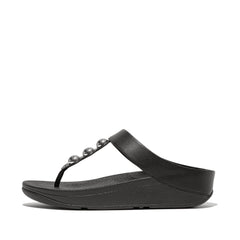 FitFlop - Fino Mirror-Dome Leather Toe-Post Sandals