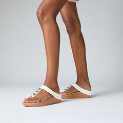 FitFlop - Fino Mirror-Dome Leather Toe-Post Sandals