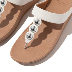 FitFlop - Fino Mirror-Dome Leather Toe-Post Sandals