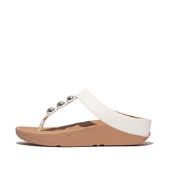 FitFlop - Fino Mirror-Dome Leather Toe-Post Sandals