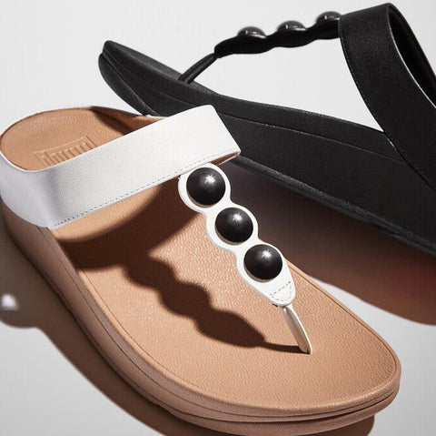 FitFlop - Fino Mirror-Dome Leather Toe-Post