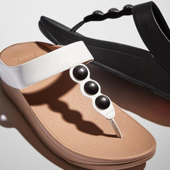 FitFlop - Fino Mirror-Dome Leather Toe-Post Sandals