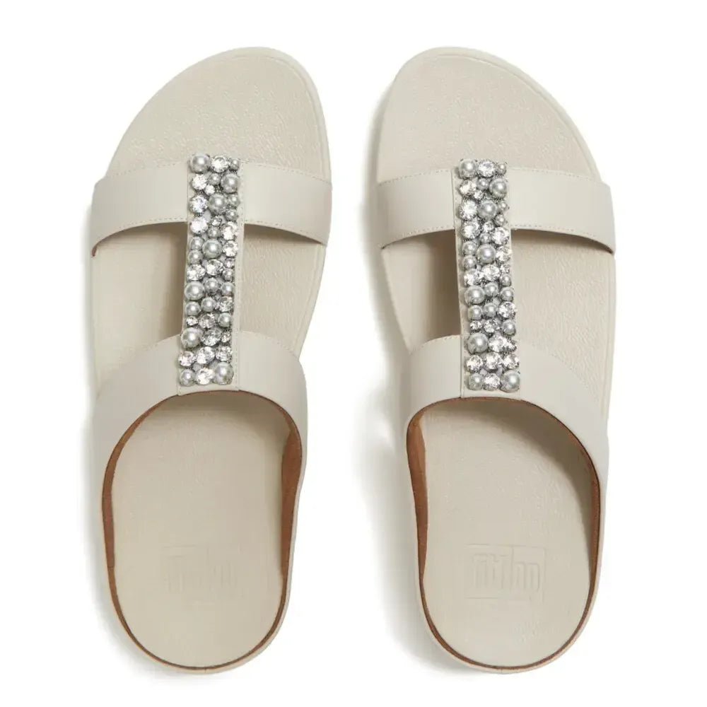 FitFlop FitFlop FINO Pearls-And-Crystal H-Bar Slides Slide