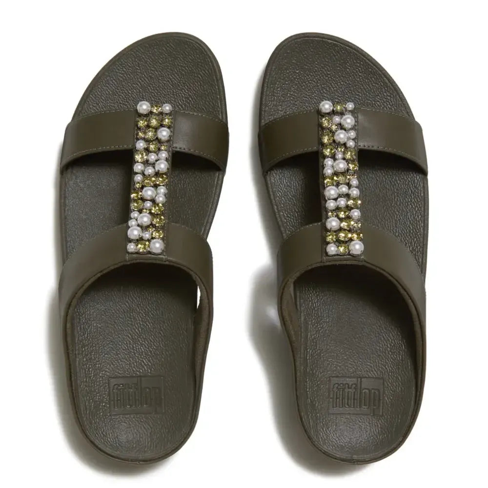 FitFlop FitFlop FINO Pearls-And-Crystal H-Bar Slides Slide