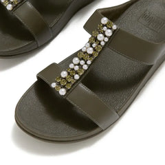 FitFlop FitFlop FINO Pearls-And-Crystal H-Bar Slides Slide