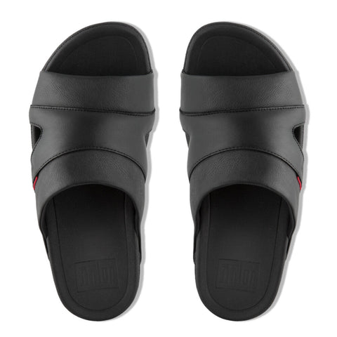 FitFlop - Freeway Mens Leather Pool Slides