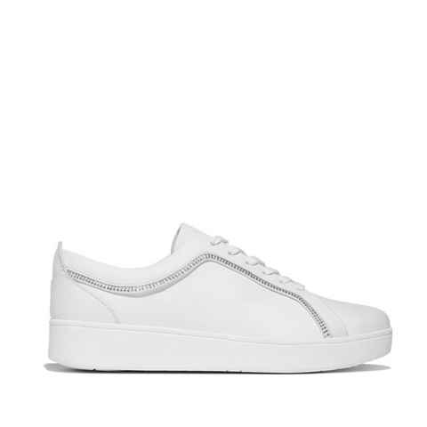 FitFlop Rally Crystal-Trim Leather Trainers